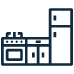 Cuisinette complète (Plaques + Frigo)